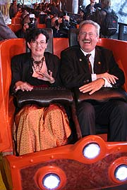 Bürgermeisterin Christine Strobl und OB Christian Ude im "Höllenblitz" (Foto: Martin Schmitz)